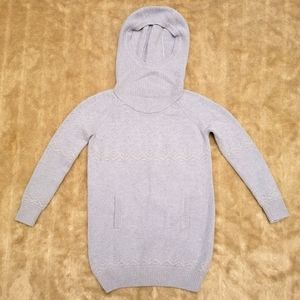 Loro Piana BABY cashmere fair isle hooded silk kangaroo pouch long pullover